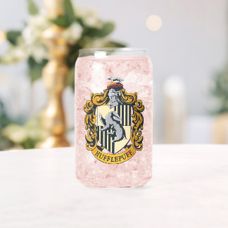 Hufflepuff Crest Can Glass
