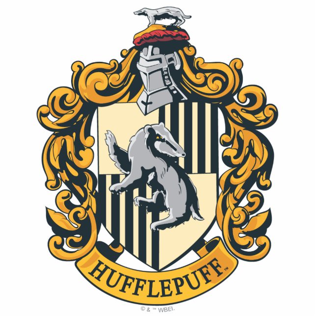 Hufflepuff Crest Photo Sculpture Key Ring (Front)