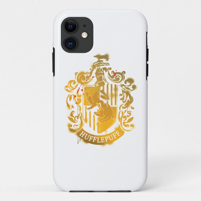 Hufflepuff Crest - Splattered Case-Mate iPhone Case (Back)