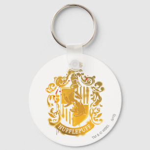 Hufflepuff Crest - Splattered Key Ring
