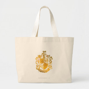 Hufflepuff Crest - Splattered Large Tote Bag