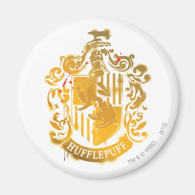 Hufflepuff Crest - Splattered Magnet (Front)