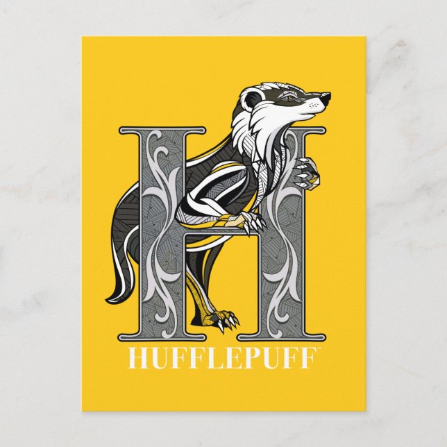 HUFFLEPUFF™ Crosshatched Emblem Invitation Postcard (Front)