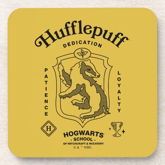 HUFFLEPUFF™ Dedication Patience Loyalty Crest Coaster (Front)