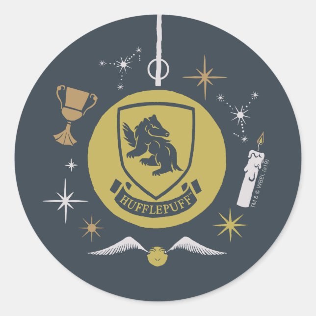 HUFFLEPUFF™ Holiday Bauble Graphic Classic Round Sticker (Front)