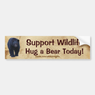 HUG A BEAR Wildlife Support Funny Bumper Sticker