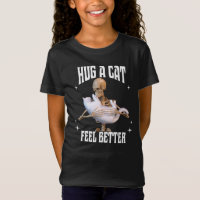 Hug a Cat Feel Better Funny Skeleton Cat Art