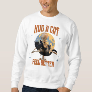 Hug a Cat Feel Better Introvert Cat Humour Sweatshirt