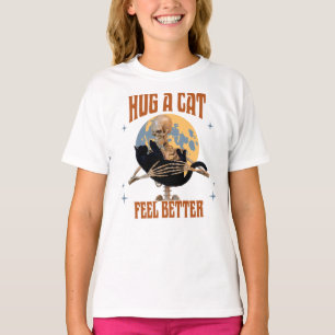 Hug a Cat Feel Better Introvert Cat Humour T-Shirt