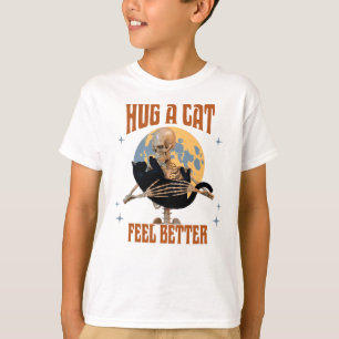 Hug a Cat Feel Better Introvert Cat Humour T-Shirt