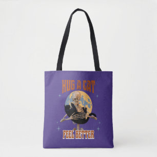 Hug a Cat Feel Better Introvert Cat Humour Tote Bag