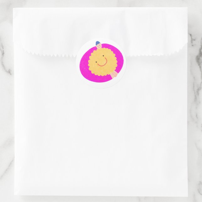 Hug a flower classic round sticker (Bag)