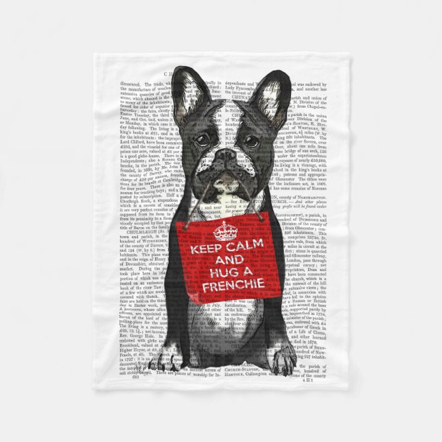 Hug a Frenchie Fleece Blanket (Front)