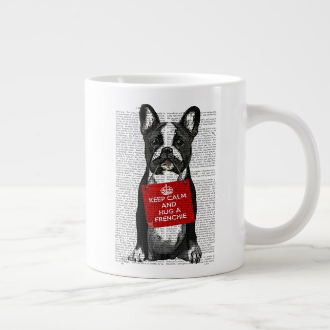 Hug a Frenchie Large Coffee Mug (Right)