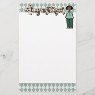 Hug A Friendly Smiling Nurse Stationery