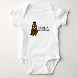 Hug a groundhog baby bodysuit