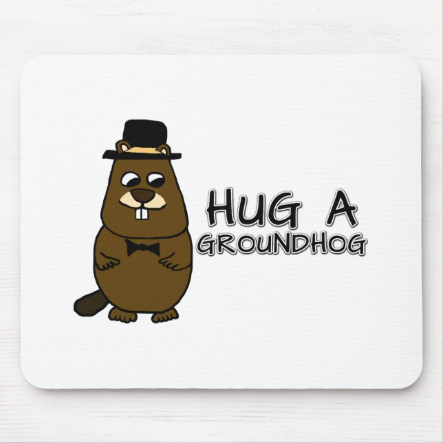 Hug a groundhog mouse mat (Front)