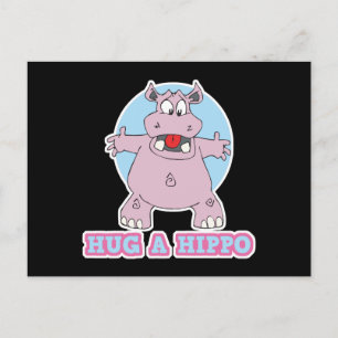 hug a hippo postcard