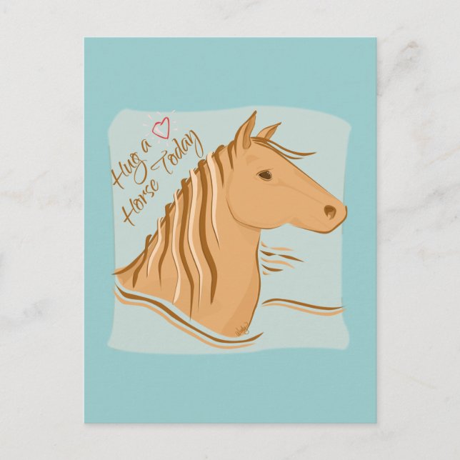 Hug A Horse Postcard (Front)