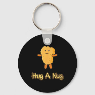 Hug A Nug Funny Chicken Nugget Fast Food Key Ring