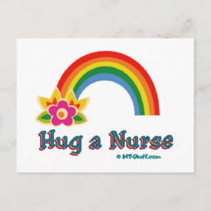 Hug a Nurse Rainbow Postcard