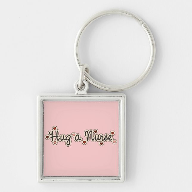 Hug a Nurse T-shirts and Gifts Key Ring (Front)
