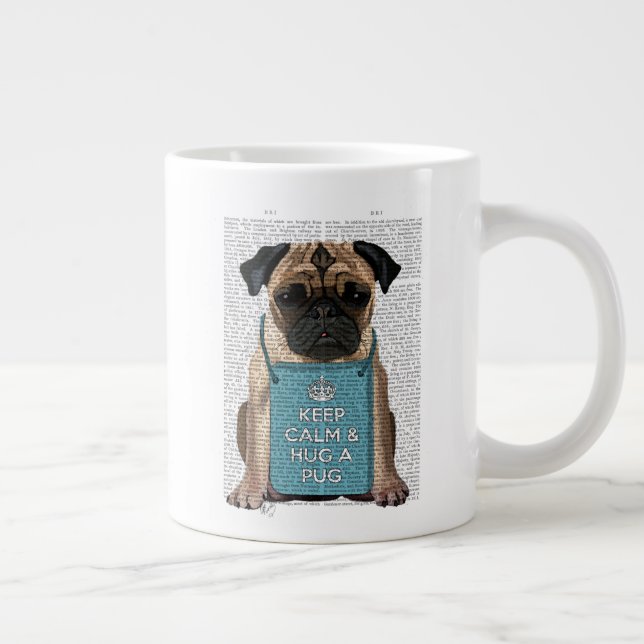 Hug a Pug Large Coffee Mug (Right)