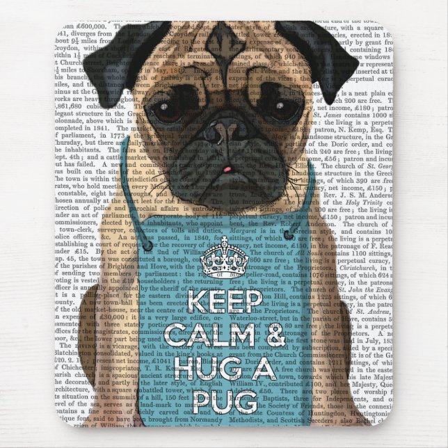 Hug a Pug Mouse Mat (Front)