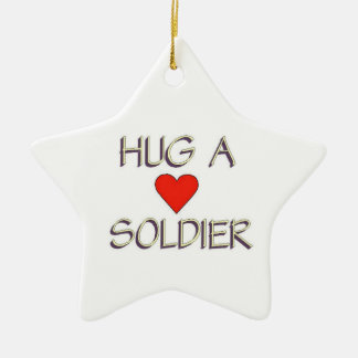 Hug a Soldier Ceramic Tree Decoration