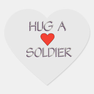 Hug a Soldier Heart Sticker