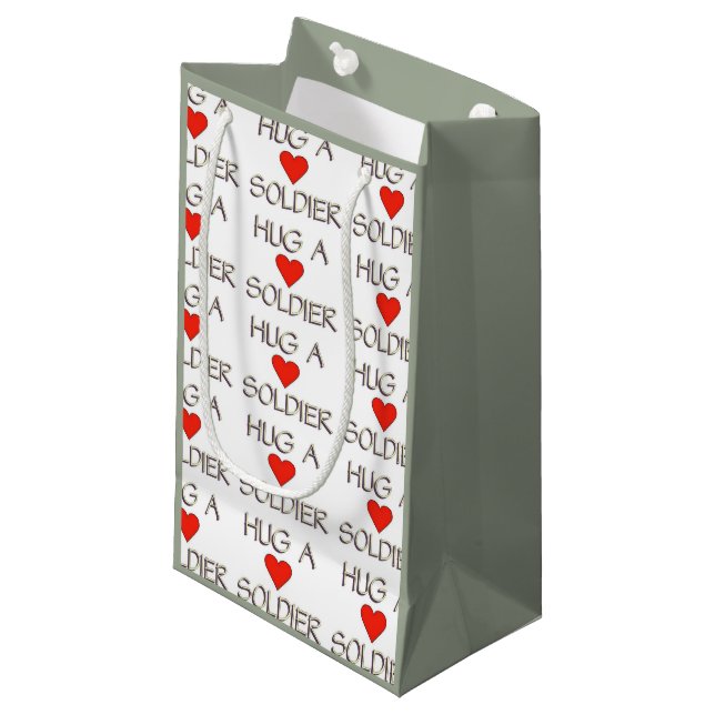 Hug a Soldier Small Gift Bag (Front Angled)