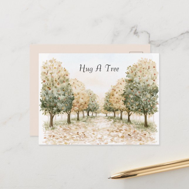 Hug A Tree Postcard (Front/Back In Situ)
