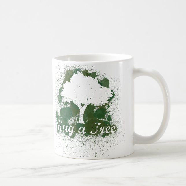 Hug a Tree Think Green Coffee Mug (Right)