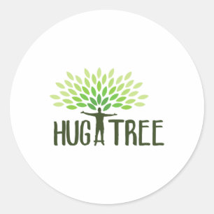 Hug A Tree - Tree Hugger Earth Day Save Earth Ther Classic Round Sticker