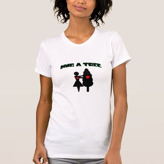Hug A Tree w/ Hearts T-Shirt (Front)
