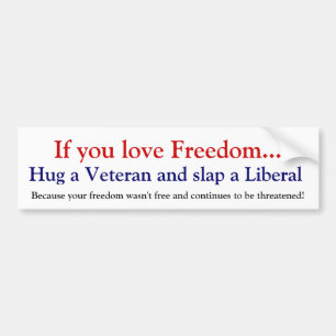 Hug a Vet slap a liberal Bumper Sticker