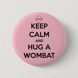 hug a wombat - badge