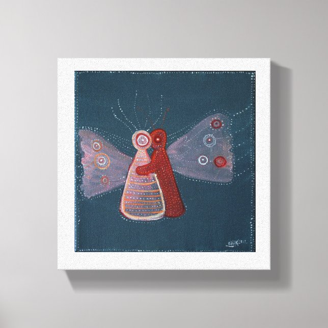 Hug abstract painting Wrapped Canvas (Front)