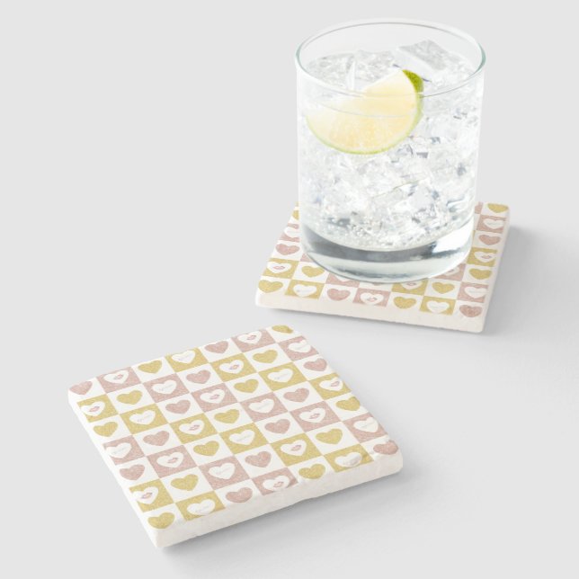 hug and kisses stone coaster (Side)