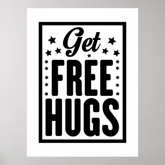 Hug Day - Fun Retro Advertising Poster (Front)