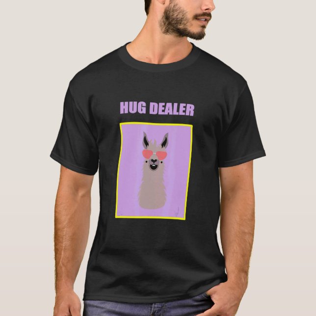 Hug Dealer Cool Llama Music Festival Touchy Free H T-Shirt (Front)