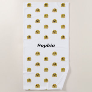 "Hug Emoji" Personalised  Beach Towel
