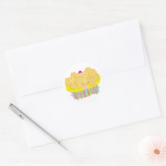 Hug flowers classic round sticker