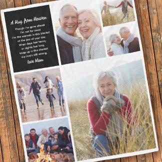 Hug From Heaven Photo Collage Sympathy Fleece Blanket
