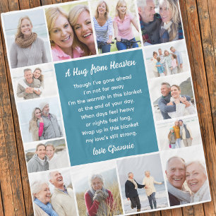 Hug From Heaven Photo Collage Sympathy Fleece Blanket