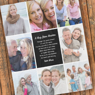 Hug From Heaven Photo Collage Sympathy Fleece Blanket