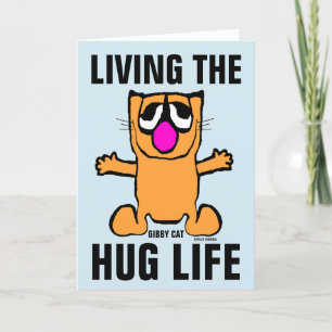 HUG GIBBY CAT LOVE HELLO GREETING CARD