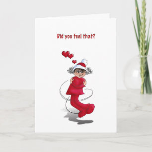hug girl christmas card