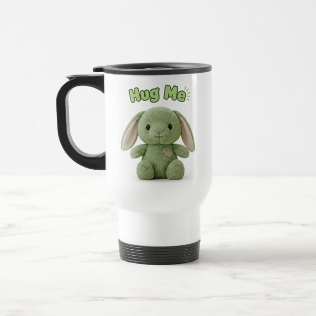 Hug Me Bunny Travel Mug (Left)