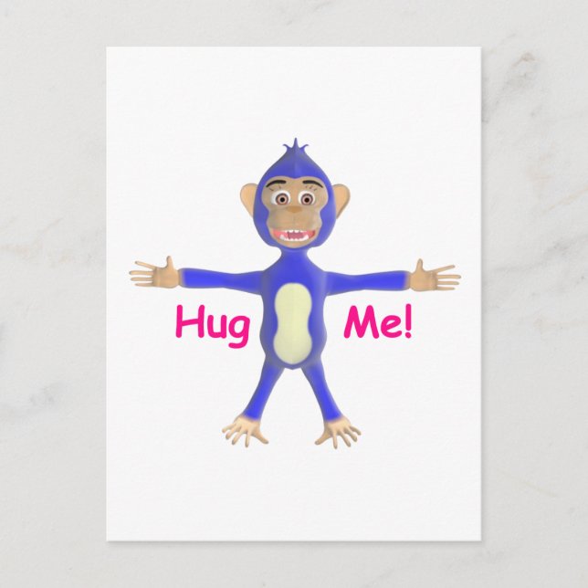 Hug Me Chimp Postcard (Front)